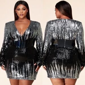 Mini sequin dress with included belt Party Party Party